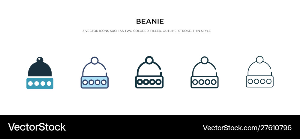 Beanie icon in different style two colored Vector Image