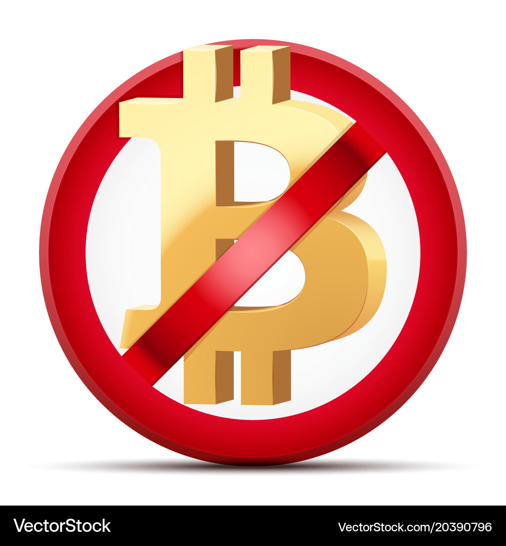 Cryptocurrency Ban Symbol – Royalty-Free Vector | VectorStock