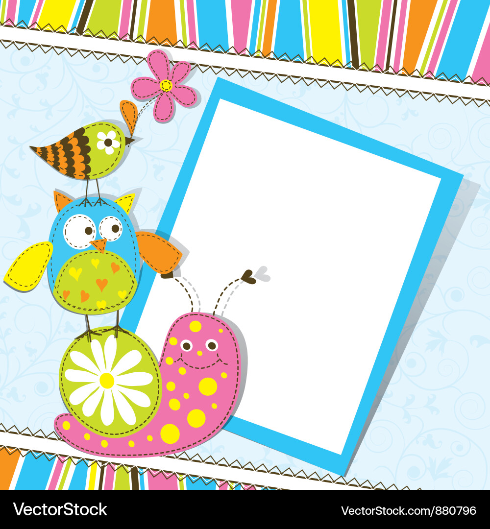 Cute Animal Birthday Card vector image