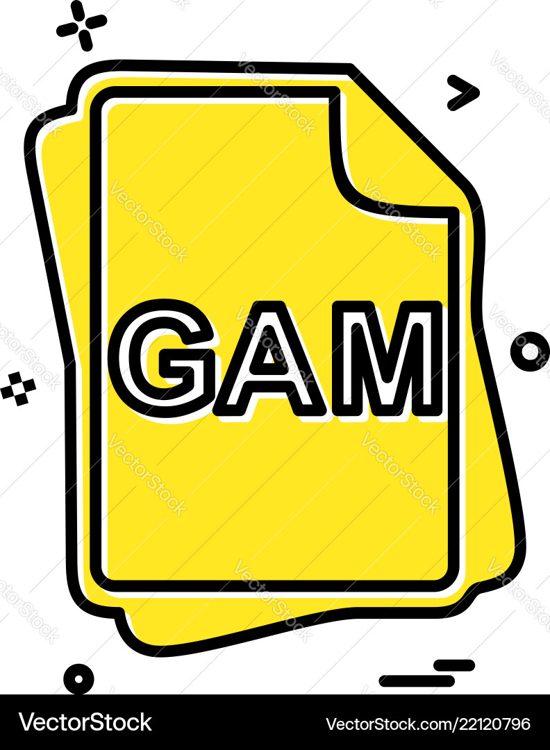 Gam file type icon design Gam file type icon design vector image