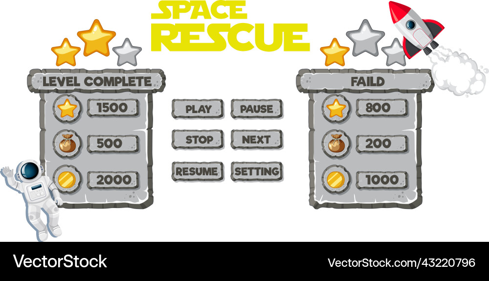 Game element template design set vector image