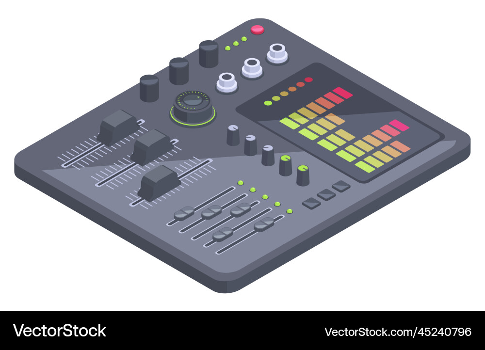 Isometric control panel spaceship dashboard 3d Isometric control panel spaceship dashboard 3d vector image
