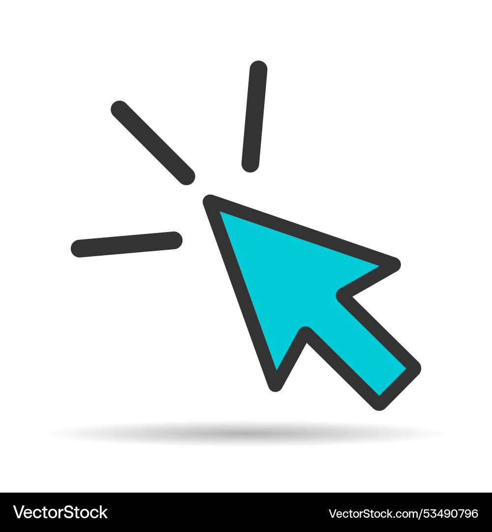 Klicken Sie auf Pfeil Maus Schatten Symbol Web-Taste Cursor Klicken Sie auf Pfeil Maus Schatten Symbol Web-Taste Cursor vektorbild