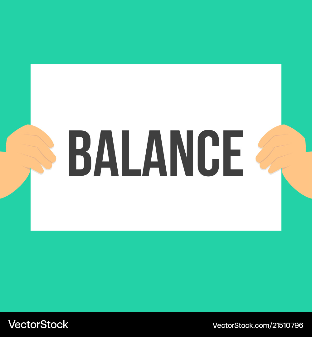 Man showing paper balance text vector image