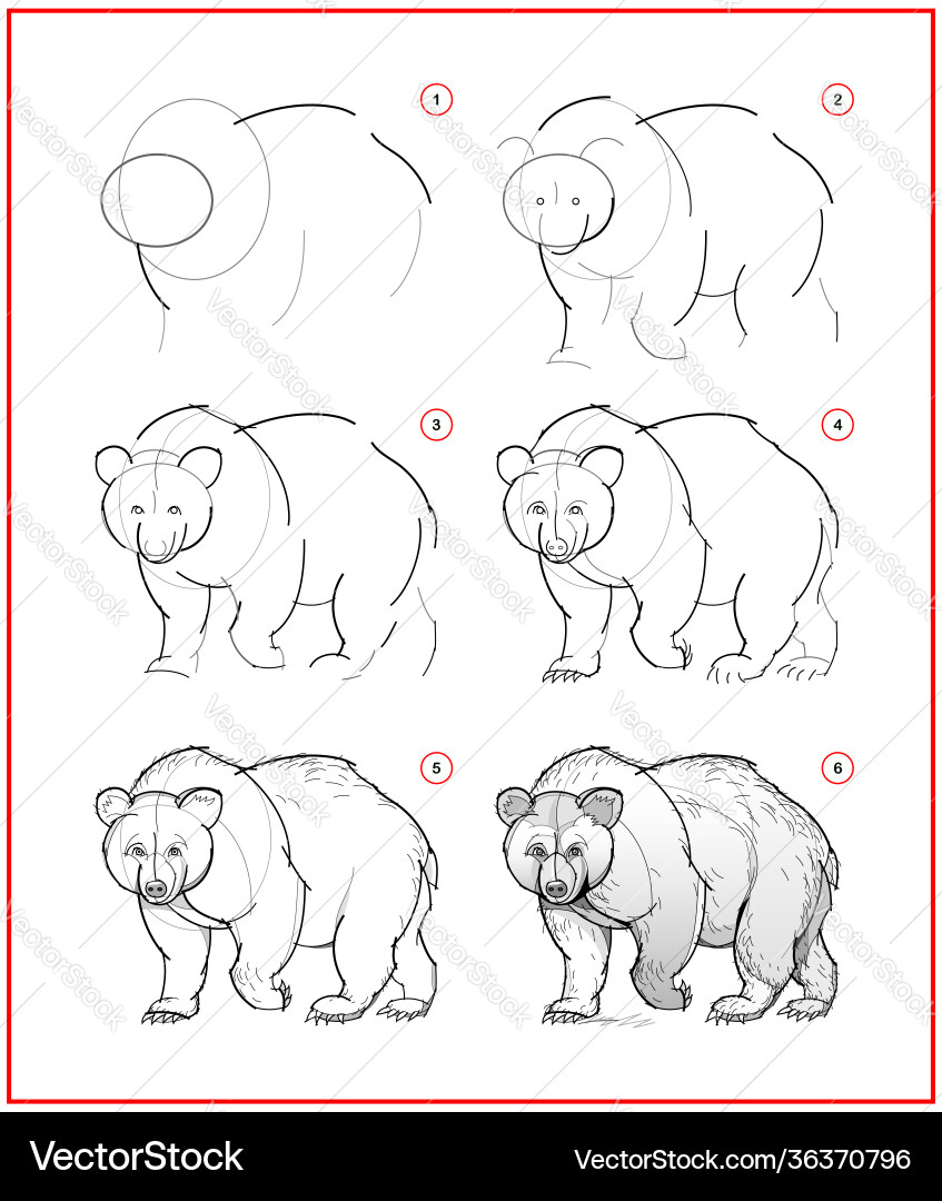Page shows how to learn draw sketch cute vector image