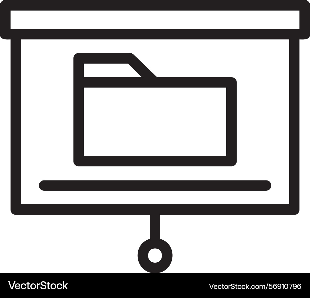 Presentation folder linear style icon design Vector Image