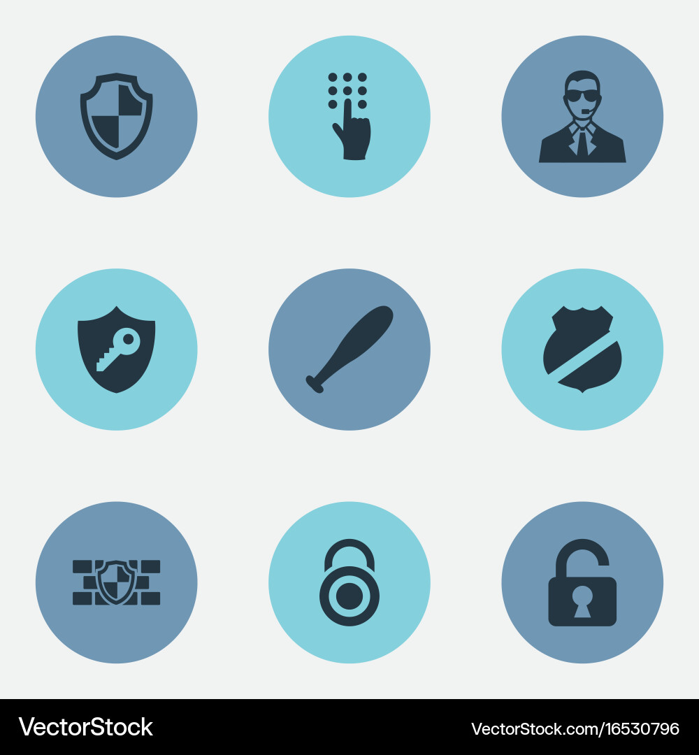 Set of simple security icons vector image