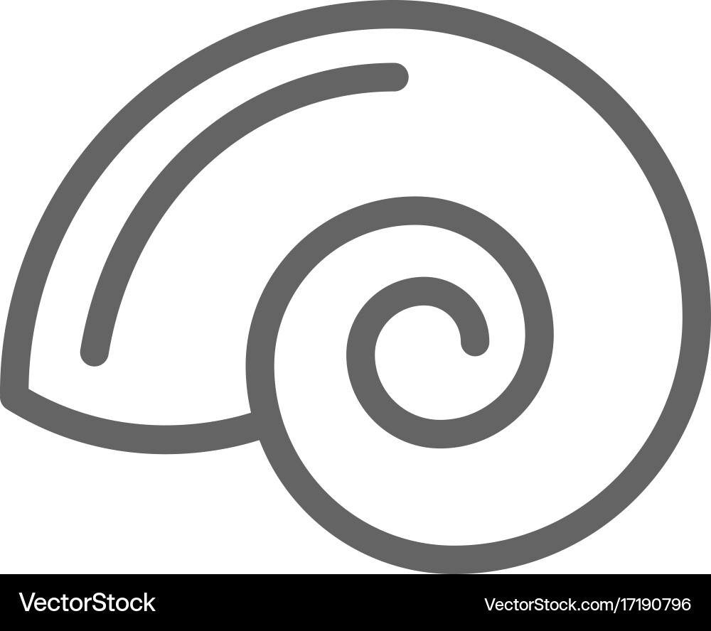 Simple shell line icon symbol and sign vector image