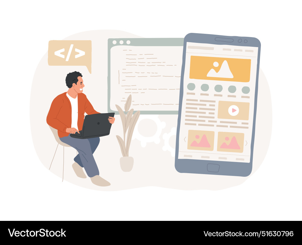 Single page application isolated concept Vector Image