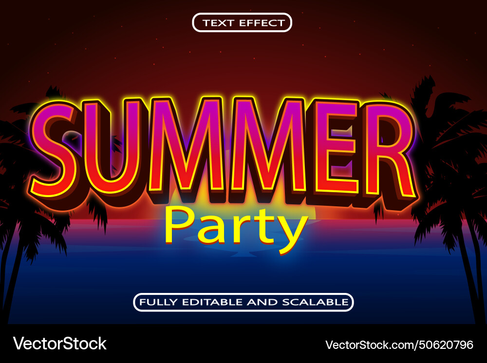 Summer time editable text effect 3 dimension Summer time editable text effect 3 dimension vector image