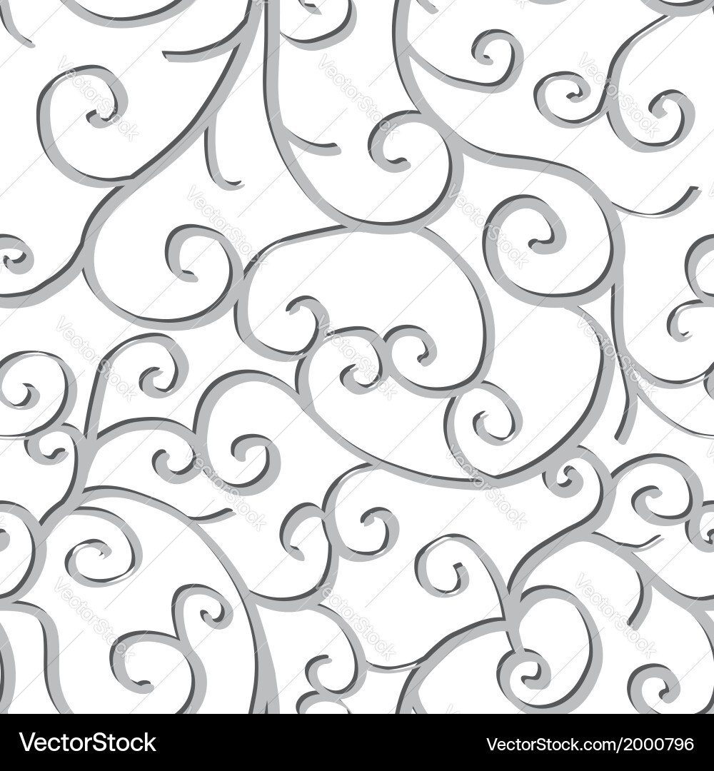 Swirls & Curls Pattern vector image