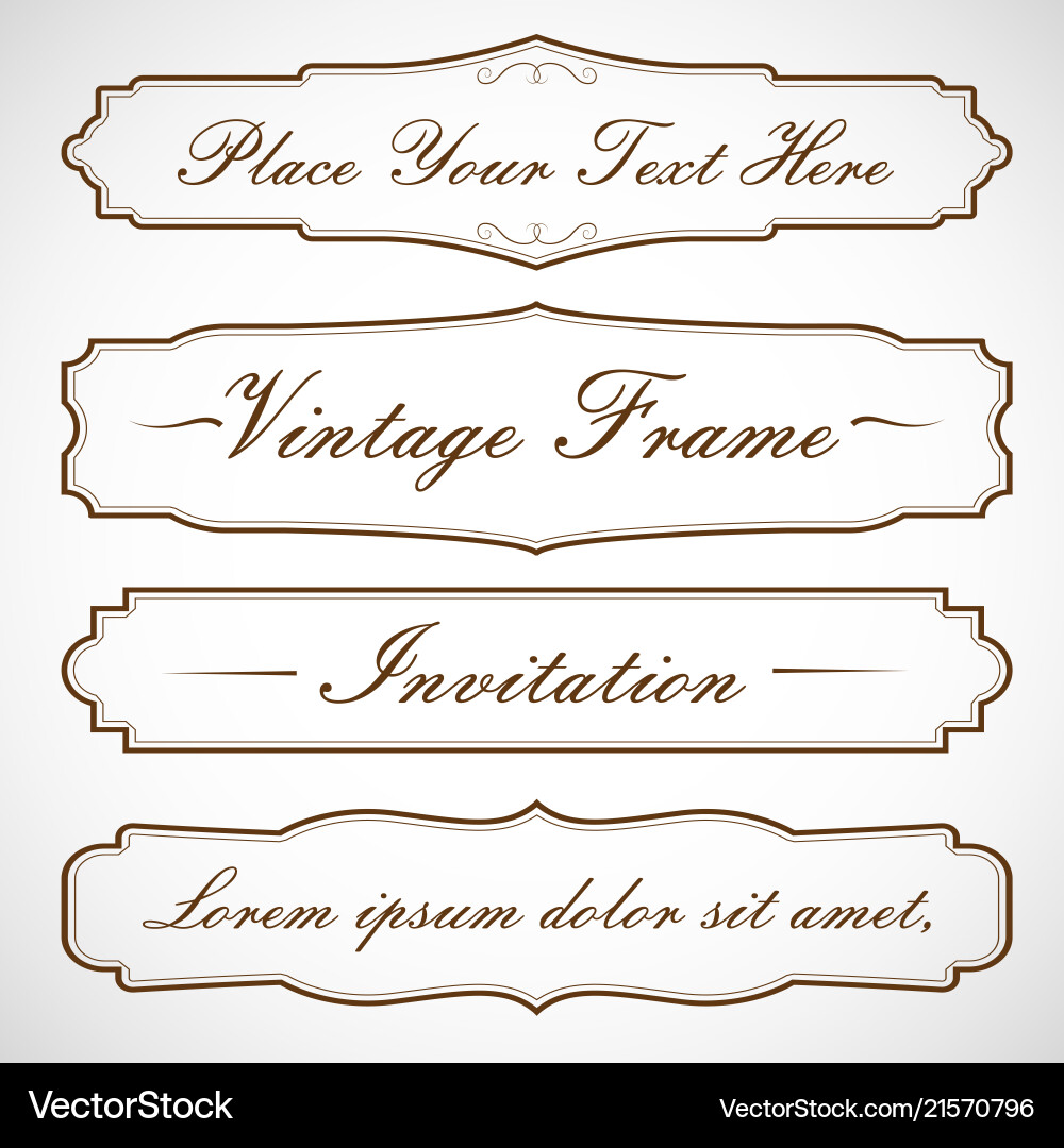 Vintage Frames and Text Collection Vector Image