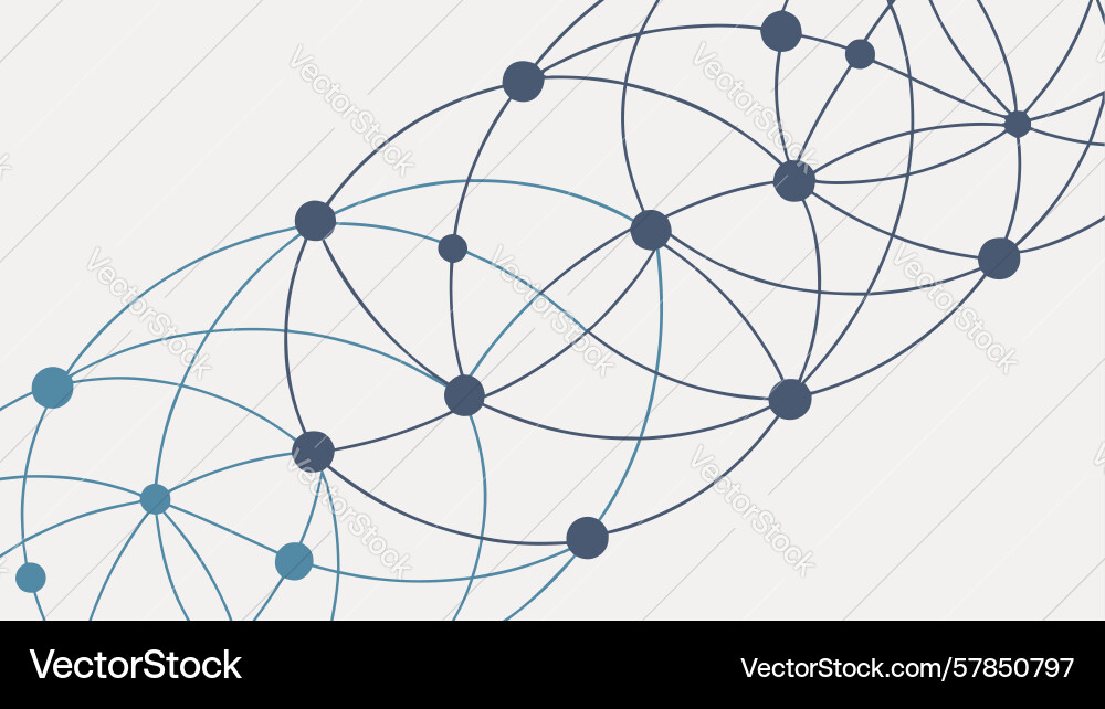Abstract geometric network interconnected nodes Vector Image