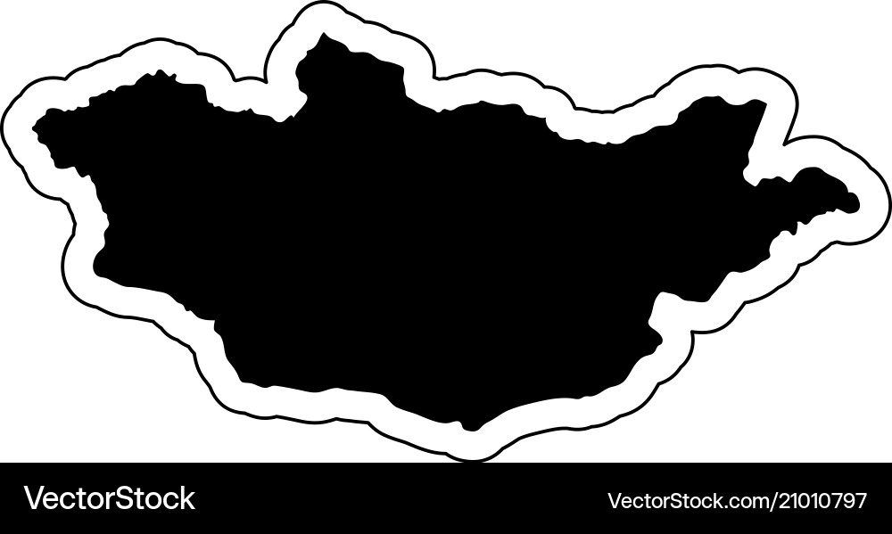 Black silhouette of the country mongolia Black silhouette of the country mongolia vector image