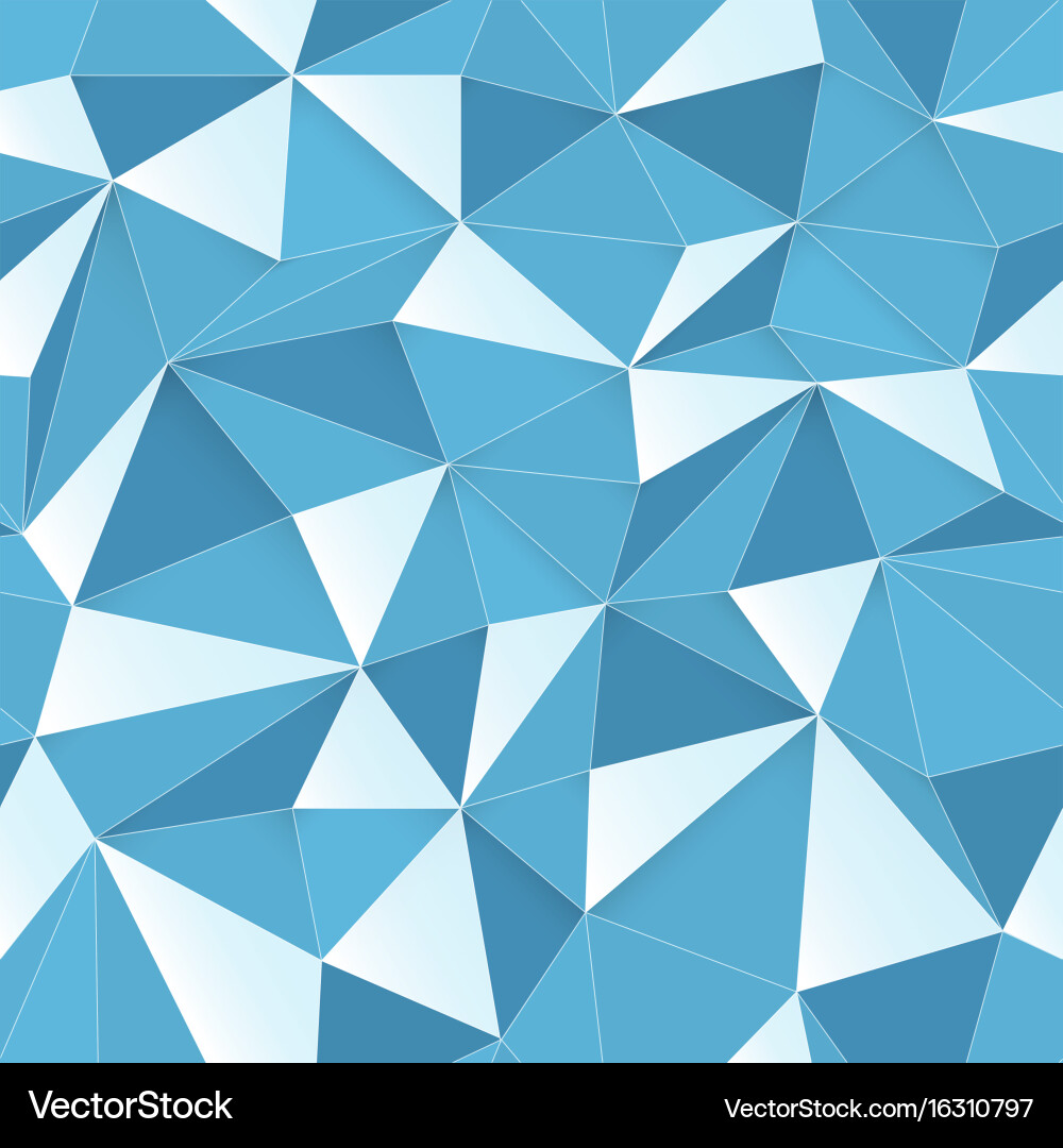Blue Low Poly Geometric Triangle Pattern Vector Image