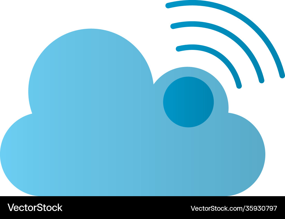 Cloud computing with wifi signal line style icon Vector Image
