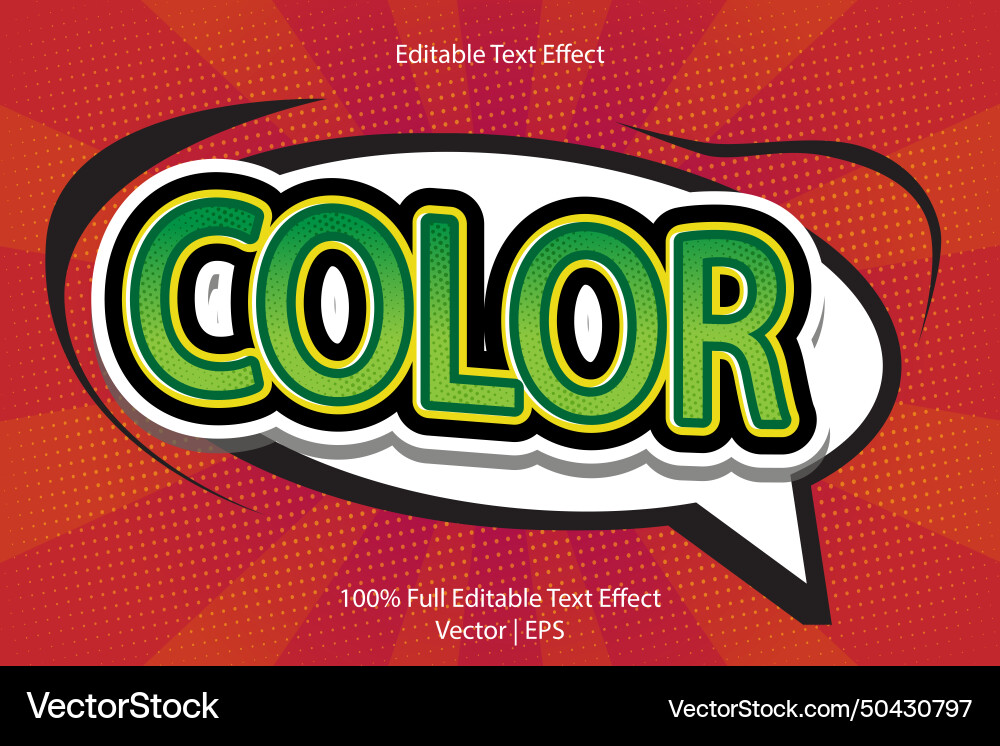 Color editable text effect Vector Image