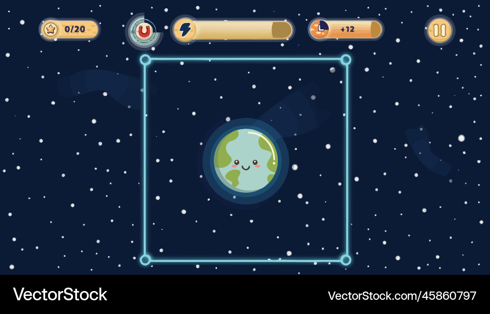 Complete set of level button game ui pop-up icon vector image