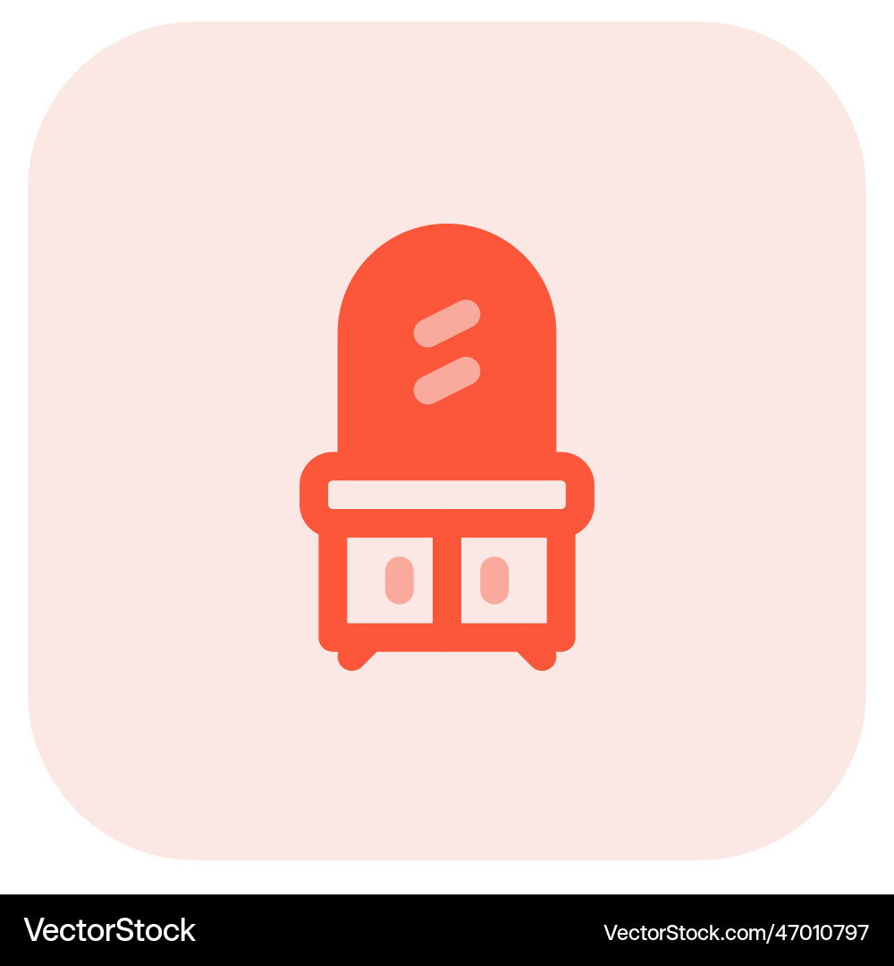Dressing table setup with big-size mirror Vector Image