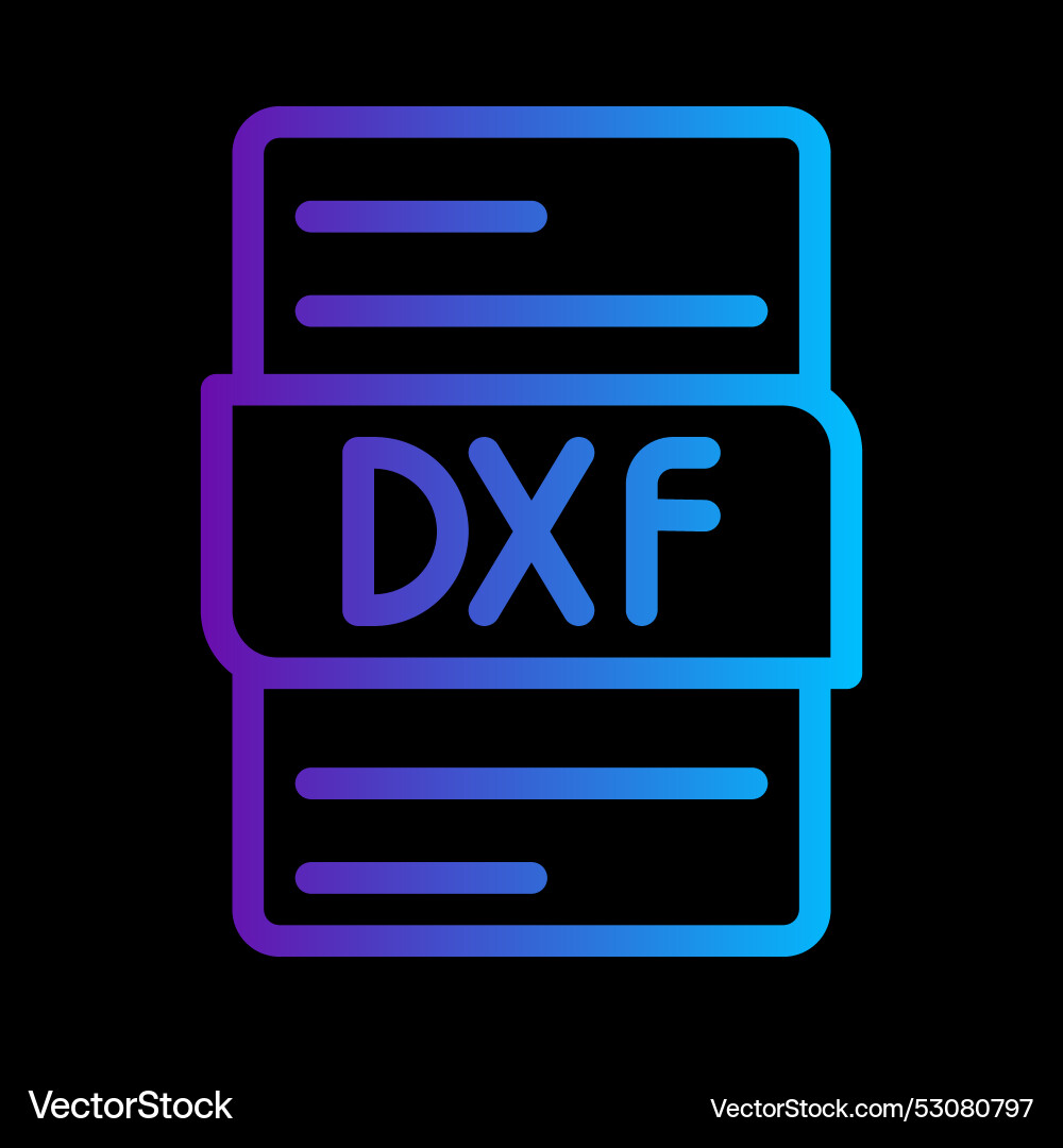 Dxf file format document gradient icon Dxf file format document gradient icon vector image