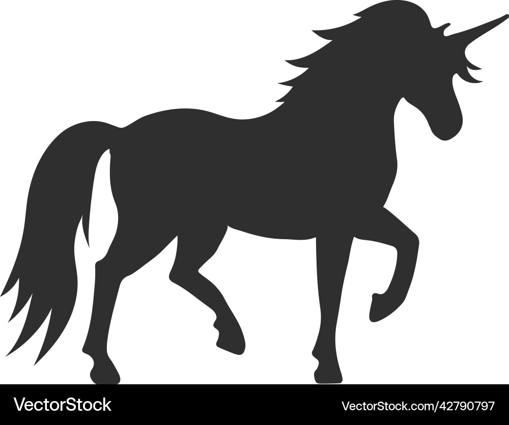 Elegant Unicorn Silhouette vector image