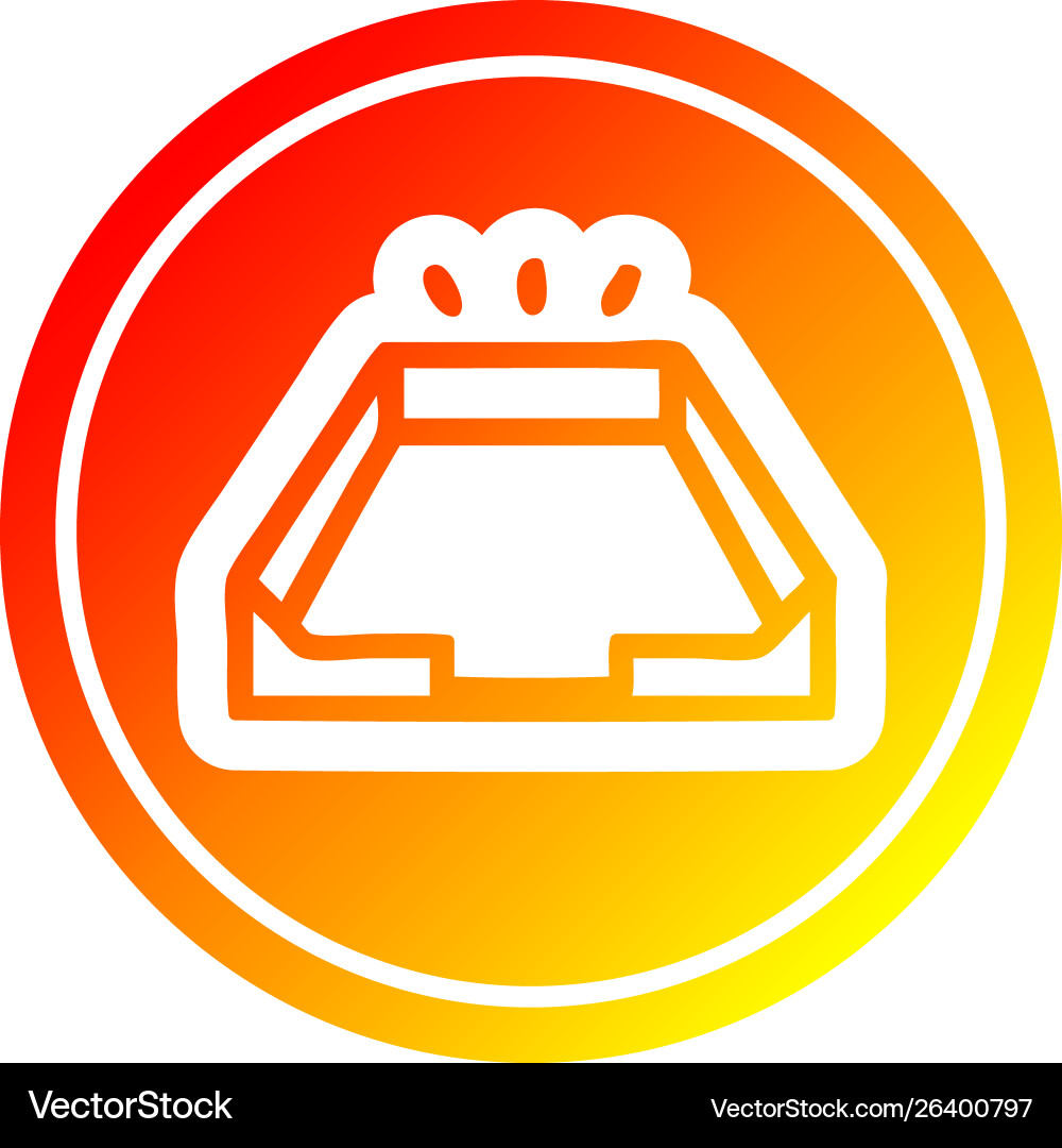 Empty in tray circular hot gradient spectrum Vector Image