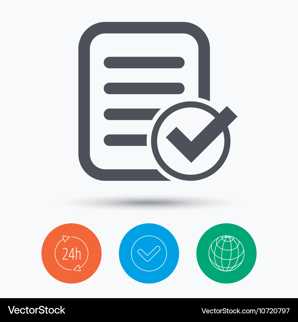 File selected icon document page with check vector image