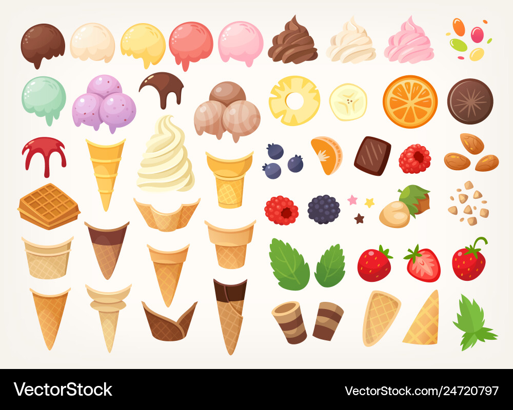 Ice Cream Elements Collection vector image