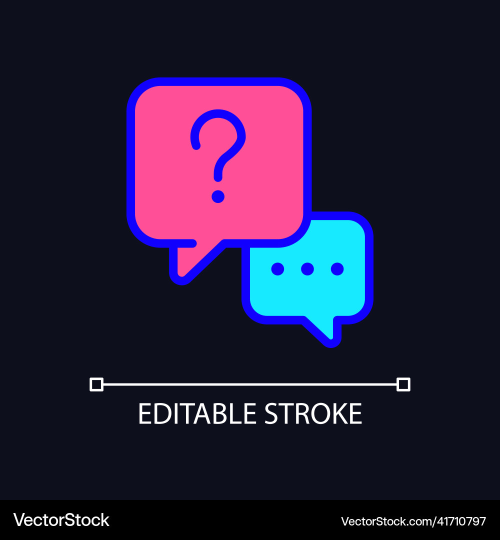 Interview question rgb color icon for dark theme Interview question rgb color icon for dark theme vector image