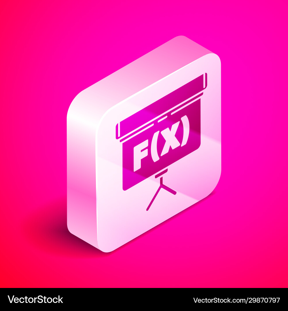 Isometric chalkboard with function mathematical Isometric chalkboard with function mathematical Vector Image