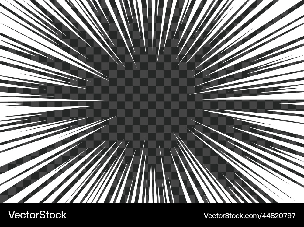 Manga speed burst frame radial anime lines Manga speed burst frame radial anime lines vector image