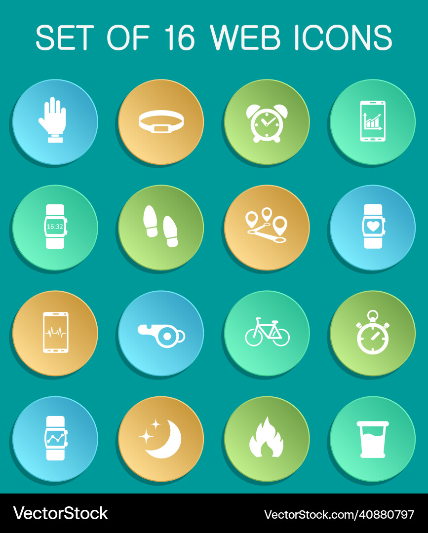 Monitoring apps web icons on colorful round Vector Image