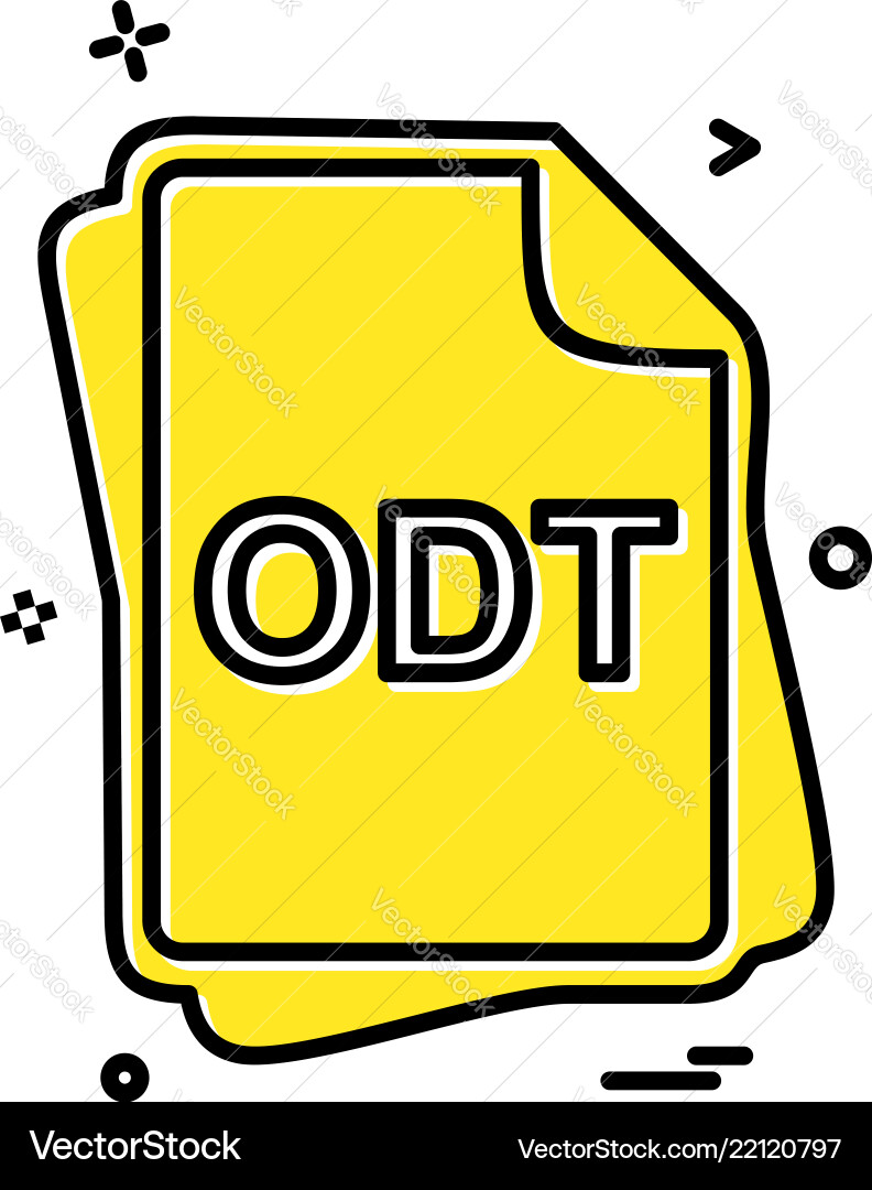 Odt file type icon design Vector Image