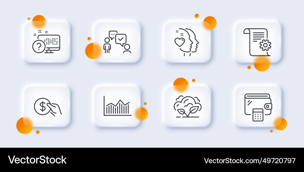 Payment heart and technical documentation line Payment heart and technical documentation line vector image