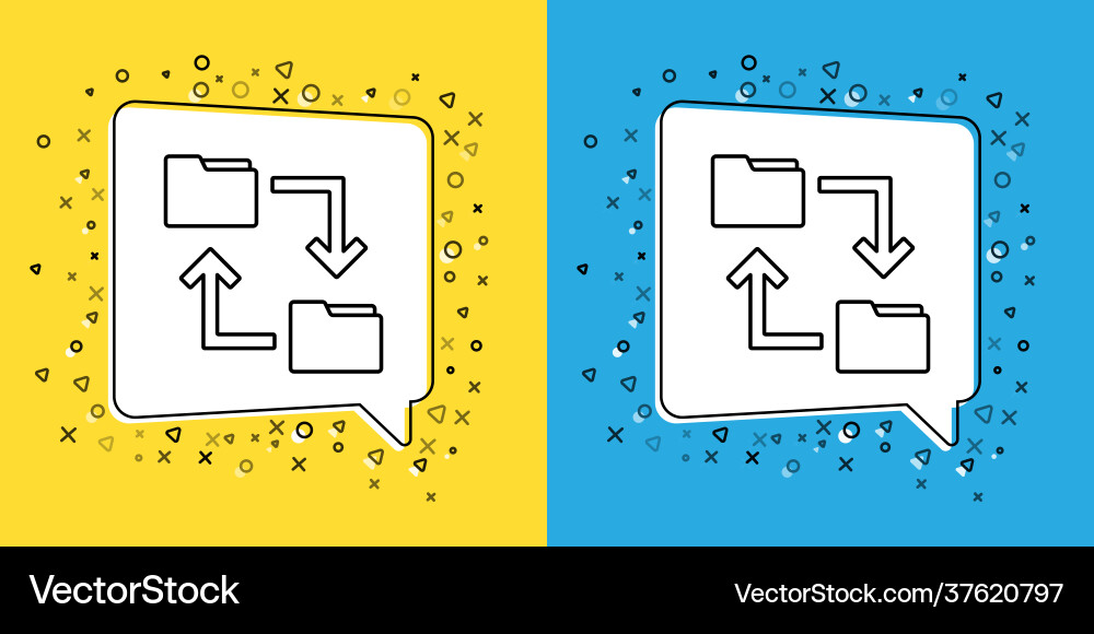 Set line cloud storage text document folder icon Set line cloud storage text document folder icon vector image