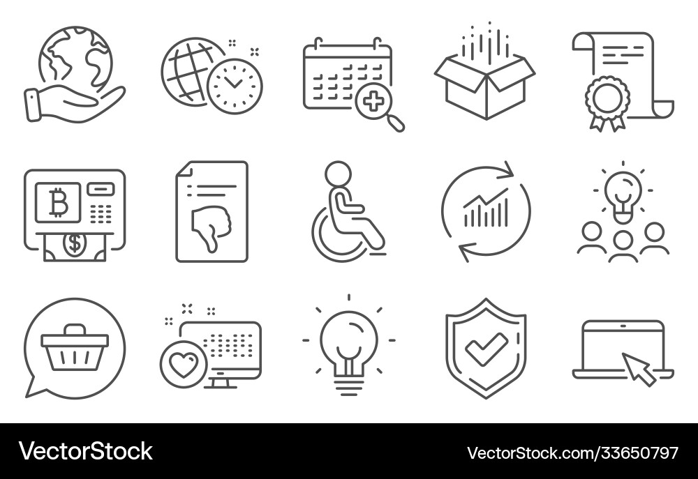 Set technology icons such as open box Set technology icons such as open box vector image