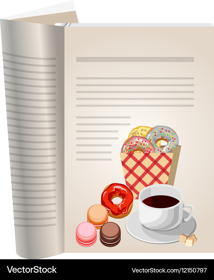 Template pages of a cookbook vector image