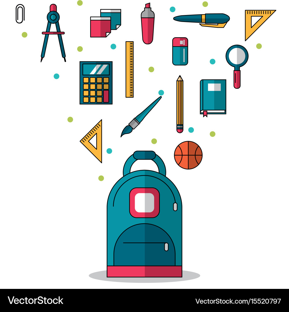 White background with backpack in closeup vector image