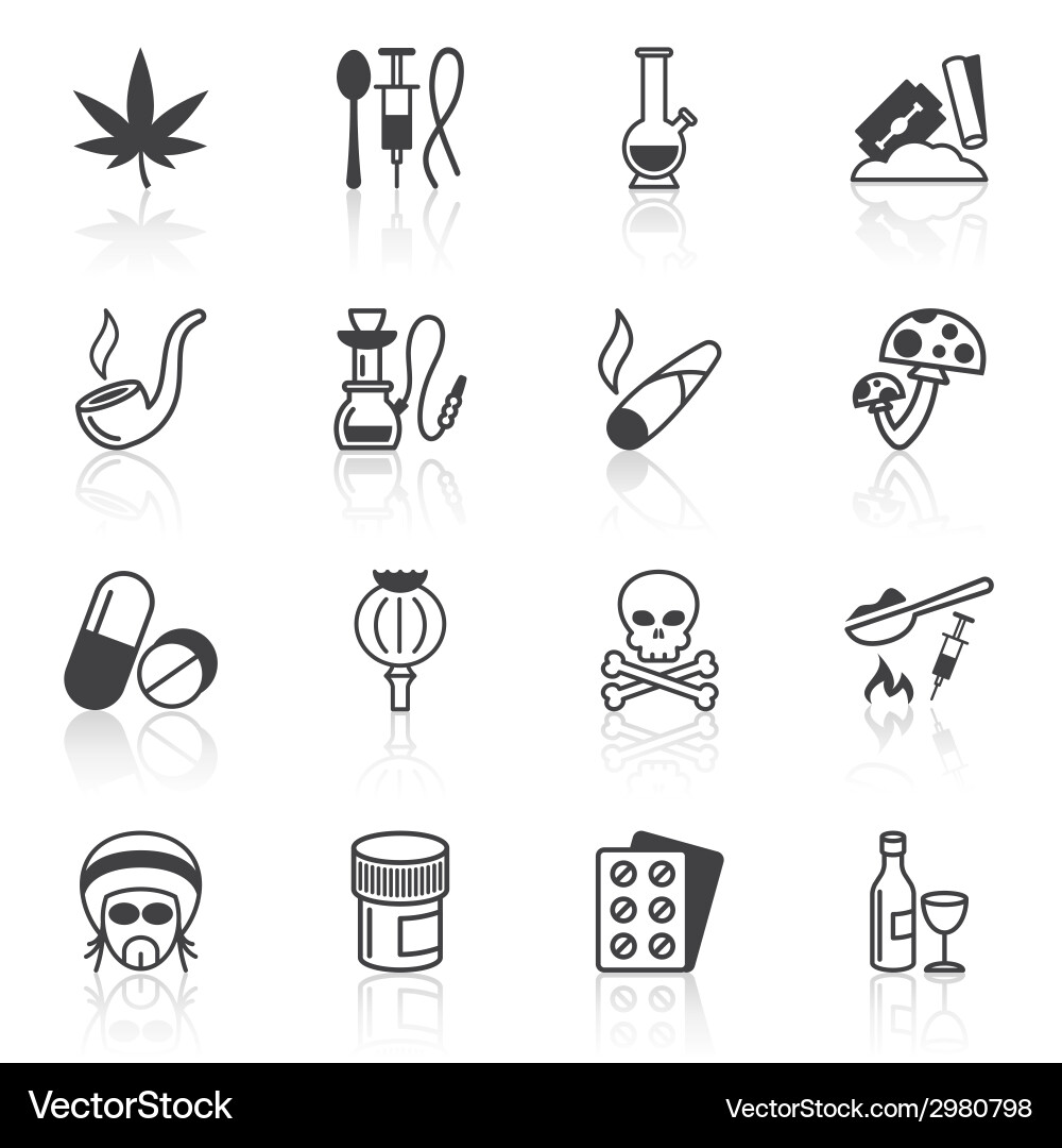 Addictive Substance Icons Vector Image