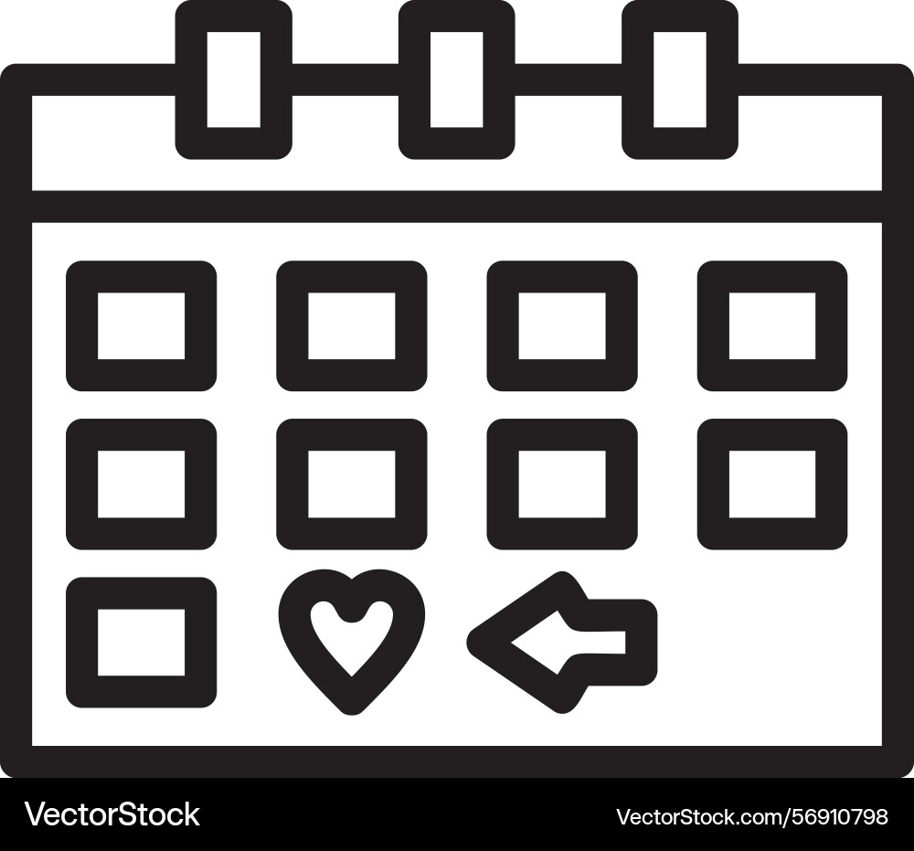 Calendar with a save the date marker linear style Vector Image