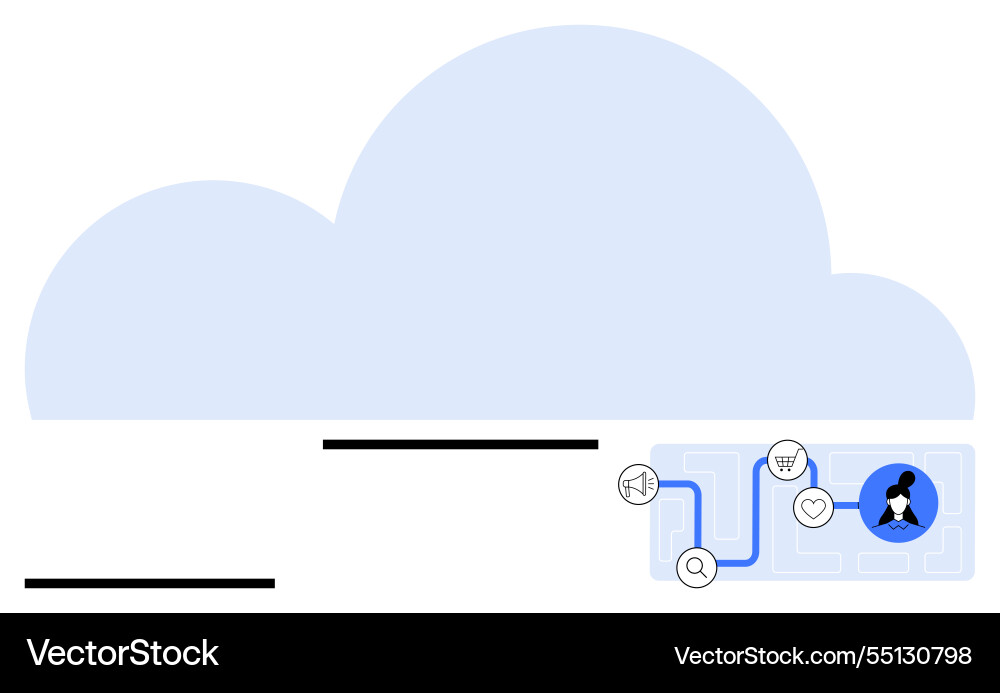 Cloud computing with user interaction and digital Cloud computing with user interaction and digital vector image
