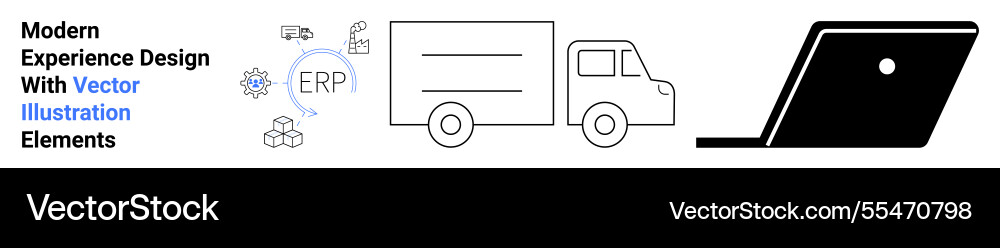 Digital integration of erp solutions Vector Image