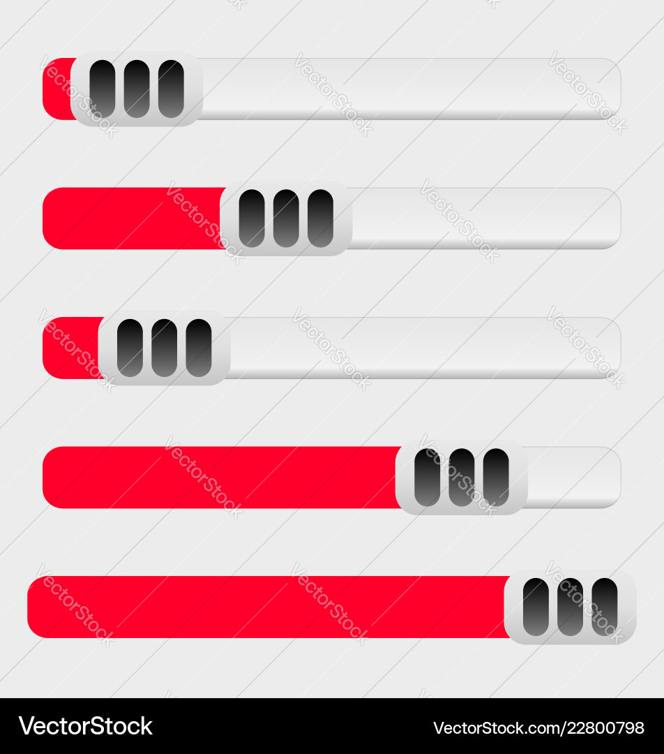 Horizontal sliders adjusters set at equal spaces Vector Image