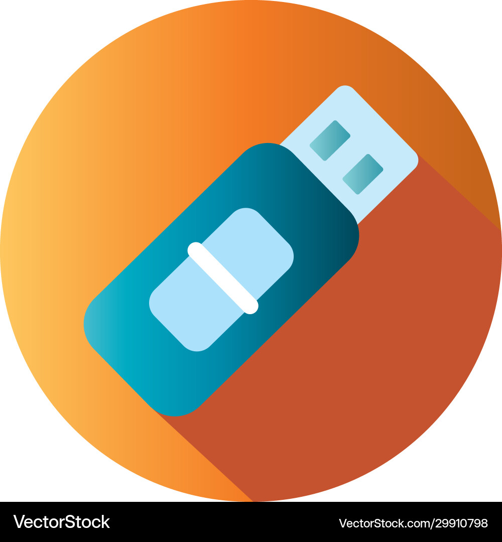 Isolated usb block gradient style icon Vector Image