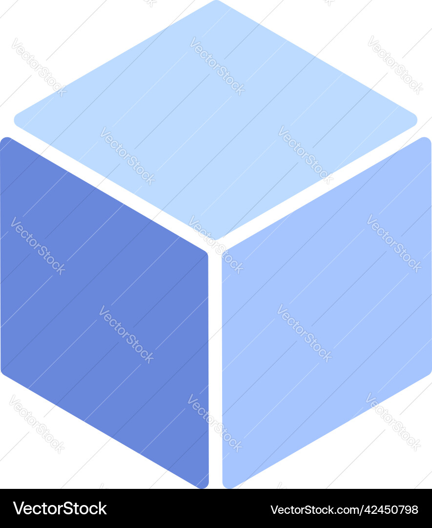 Isometric cube element icon cubist abstract 3d Isometric cube element icon cubist abstract 3d Vector Image