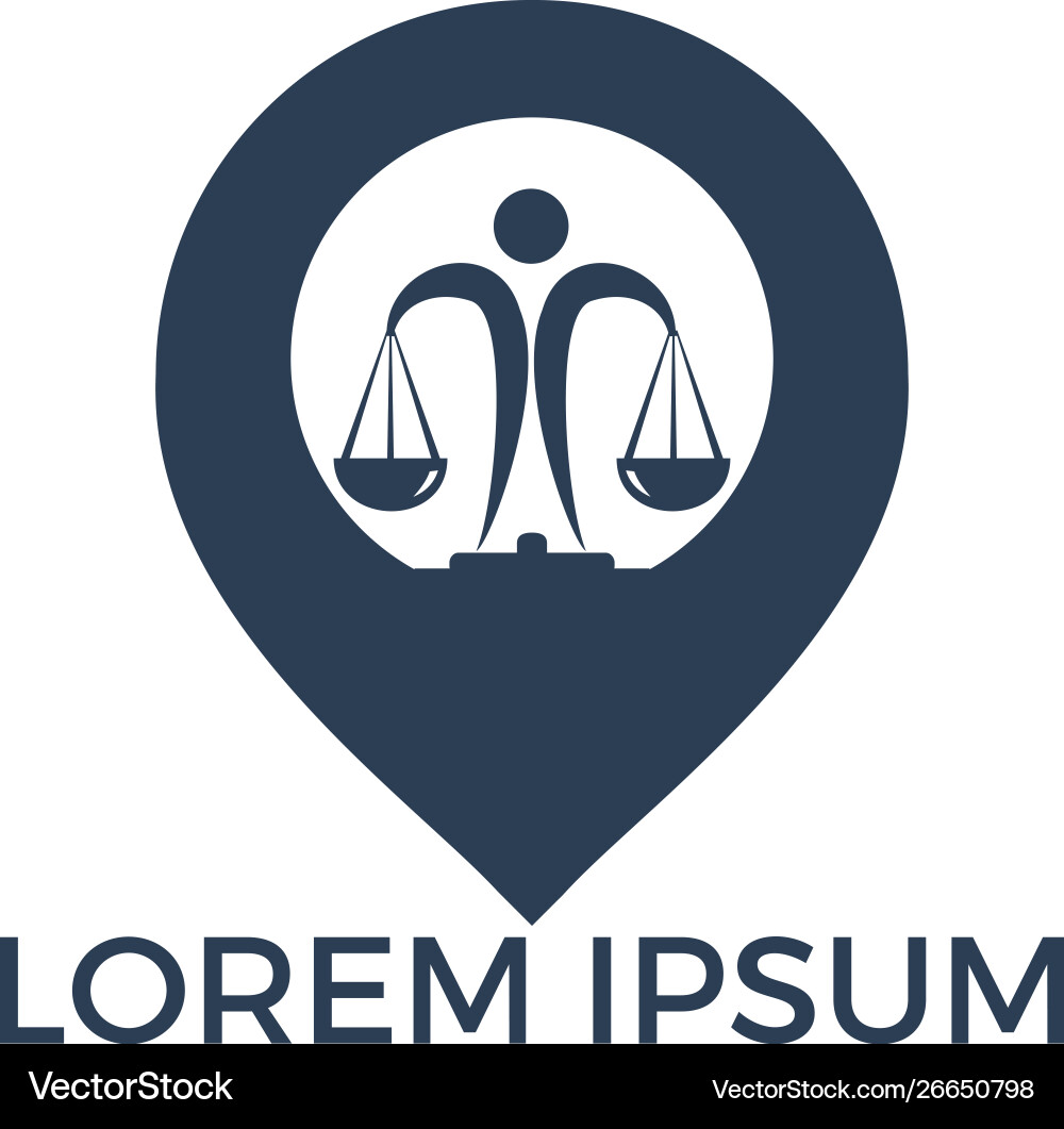 Libra and map pointer logo design Libra and map pointer logo design vector image