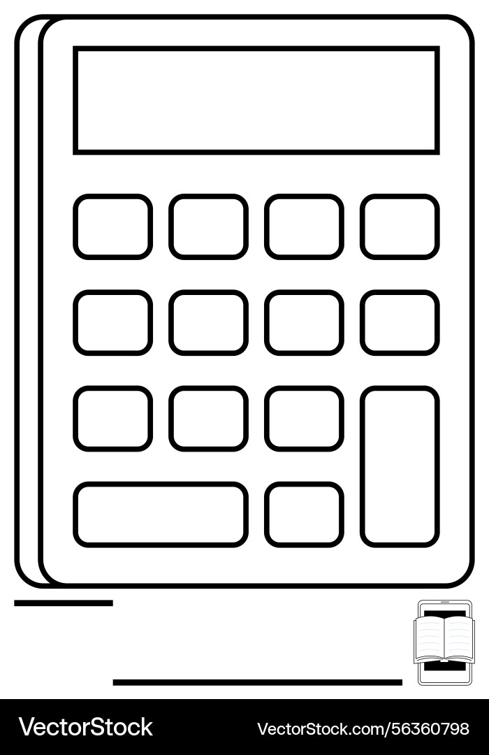 Minimalist calculator with touchpad and open book Minimalist calculator with touchpad and open book Vector Image