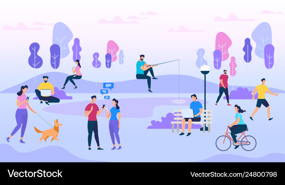People crowd outdoors active men and women walk People crowd outdoors active men and women walk vector image