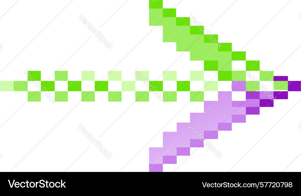 Pixelated arrow pointing right with gradient vector image