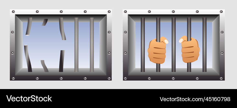 Prison window with soft sunlight Prison window with soft sunlight vector image